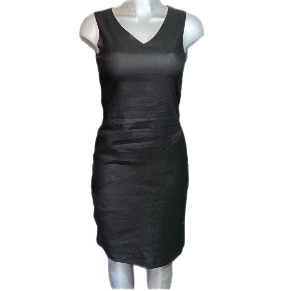 Old Navy 100% Linen Pencil Dress Black Sleeveless Career/Office Minimalist Small